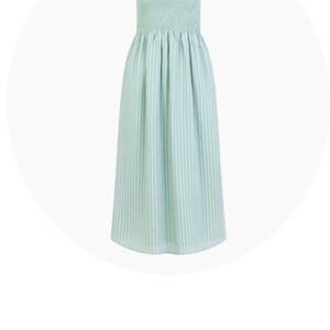 Hill House Home Green Seersucker Cosima Dress Women’s Medium